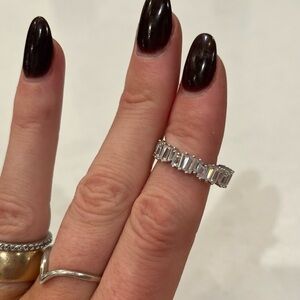 CZ and Sterling Diamond Ring | Size 8